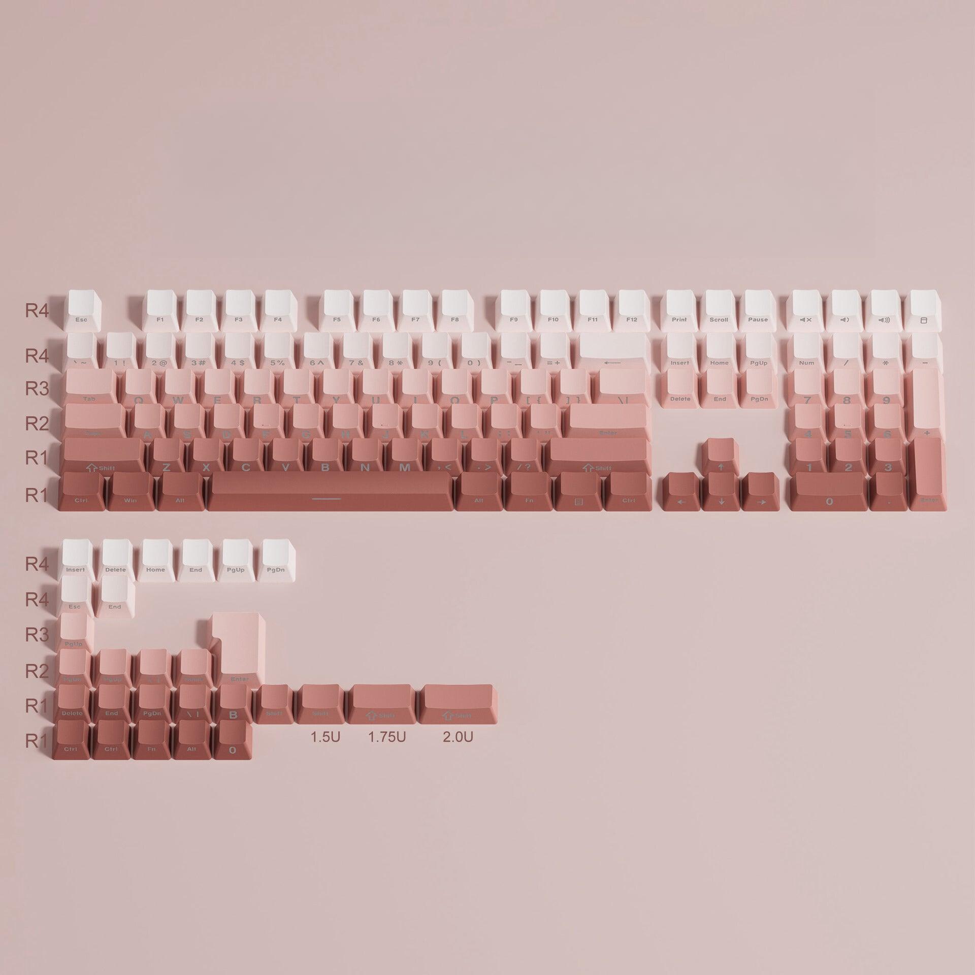 OEM/Cherry Profile Double-Shot PBT Keycap Set - Rouge Gradient - KeyCapUS