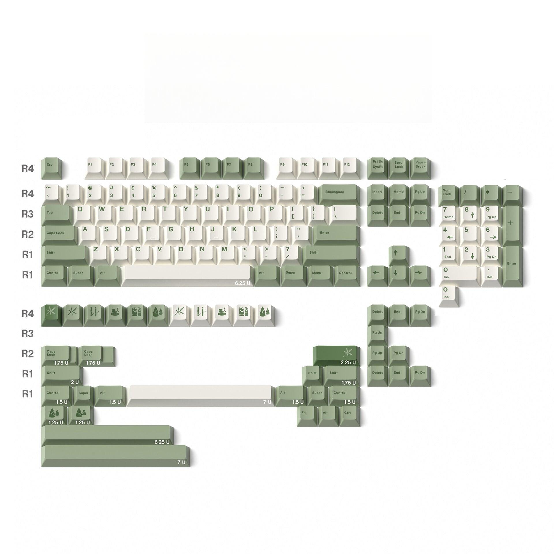 Cherry Profile Dye-Sub PBT Keycap Set - Green Bamboo - KeyCapUS