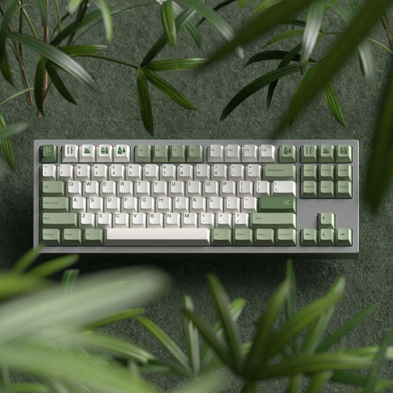 Cherry Profile Dye-Sub PBT Keycap Set - Green Bamboo - KeyCapUS