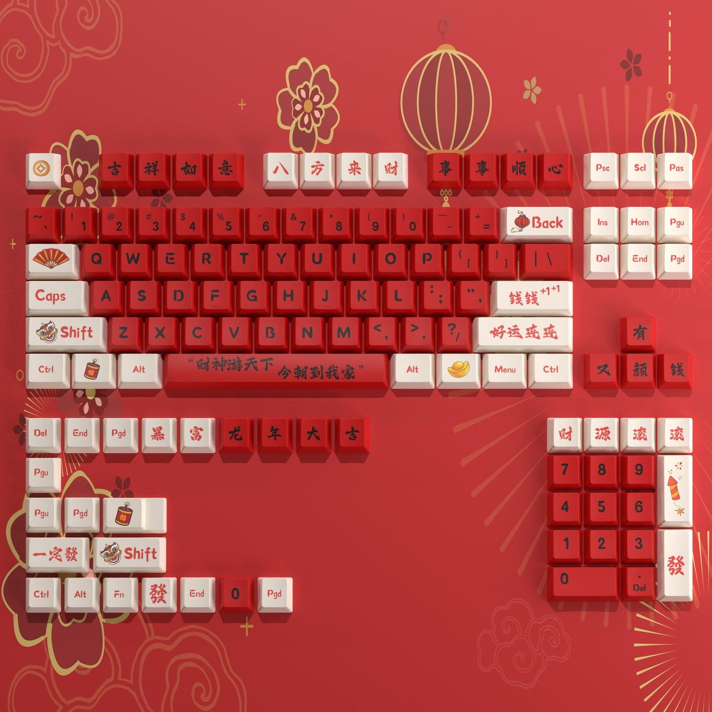 Cherry Dye-Sub PBT Keycap Set - Chinese Year of the Dragon - KeyCapUS