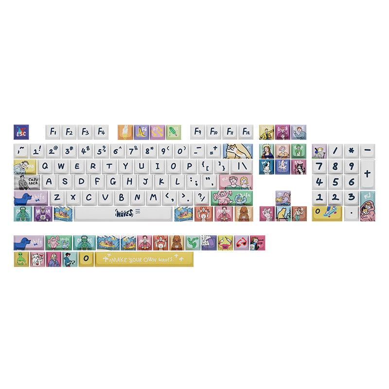 Cherry/XDA-like Profile Dye-Sub PBT Keycap Set - Waves - KeyCapUS