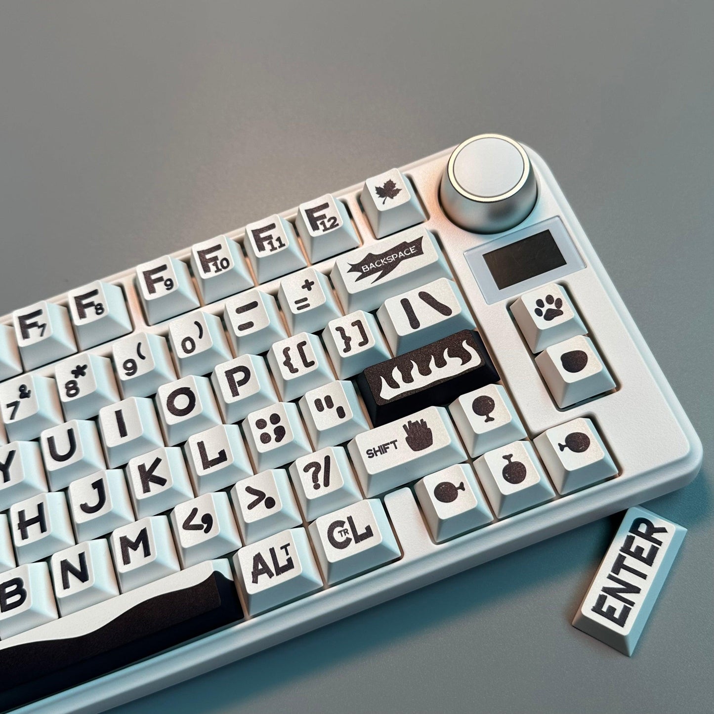 Cherry Profile Double-Shot PBT Keycap Set - Big Black Characters - KeyCapUS