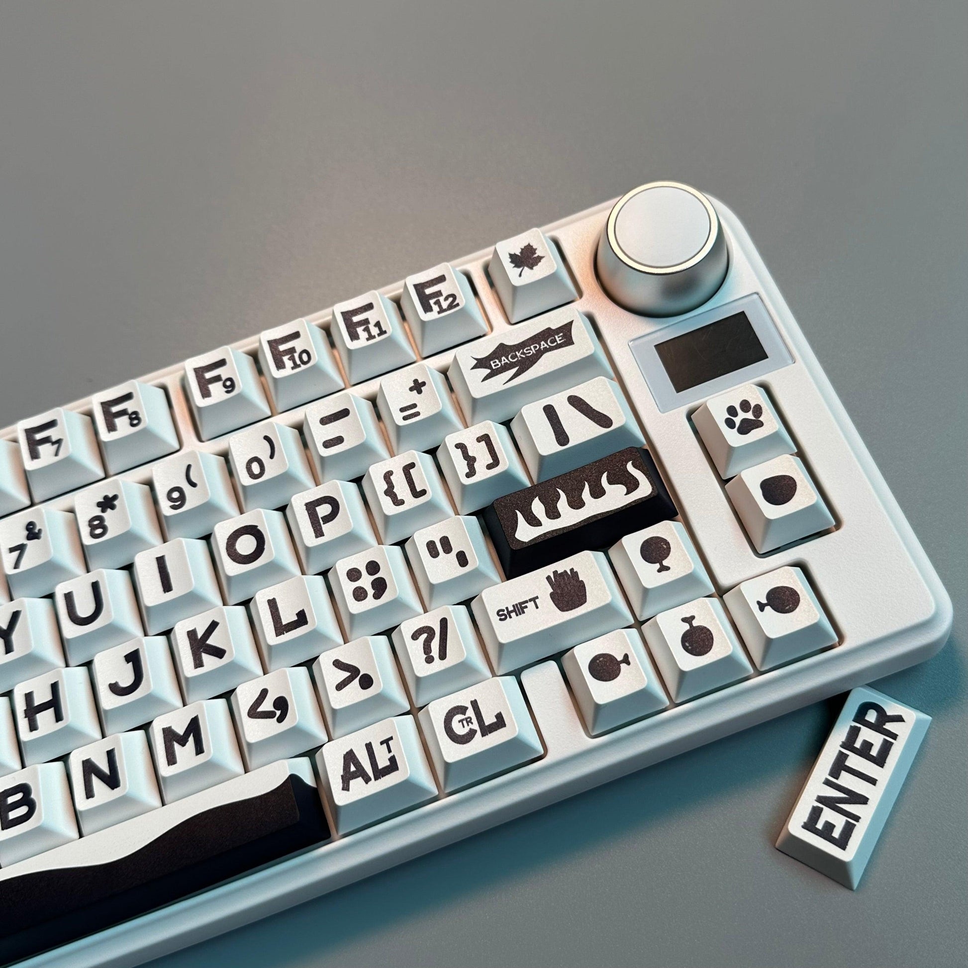 Cherry Profile Double-Shot PBT Keycap Set - Big Black Characters - KeyCapUS