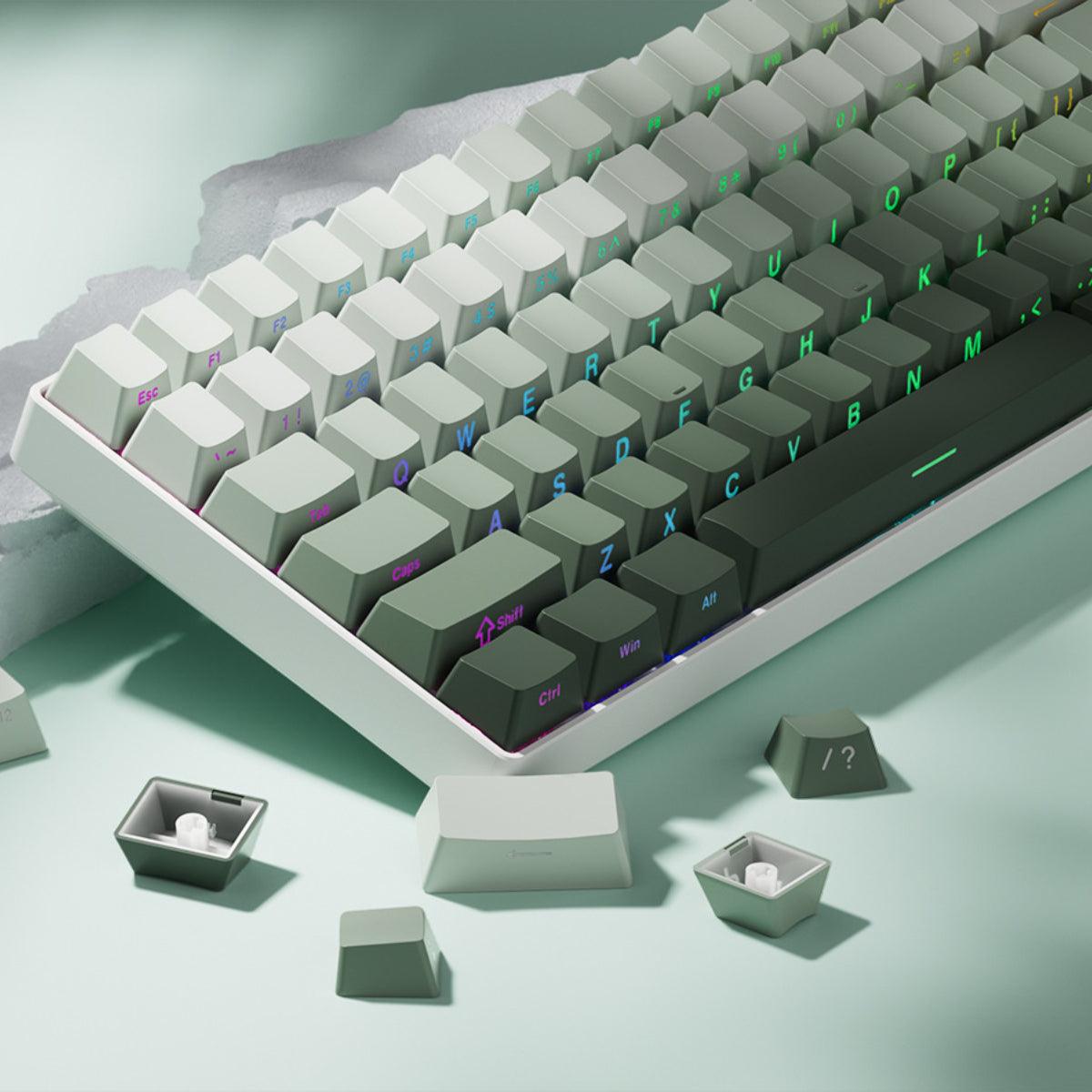 OEM Double-Shot PBT Keycap Set - Grass Green Gradient - KeyCapUS