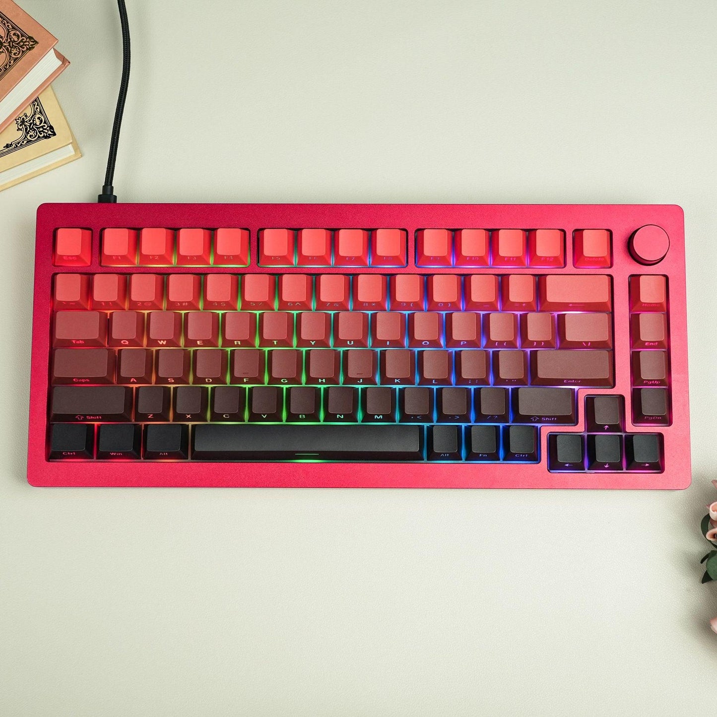 OEM Double-Shot PBT Keycap Set - Red Gradient - KeyCapUS