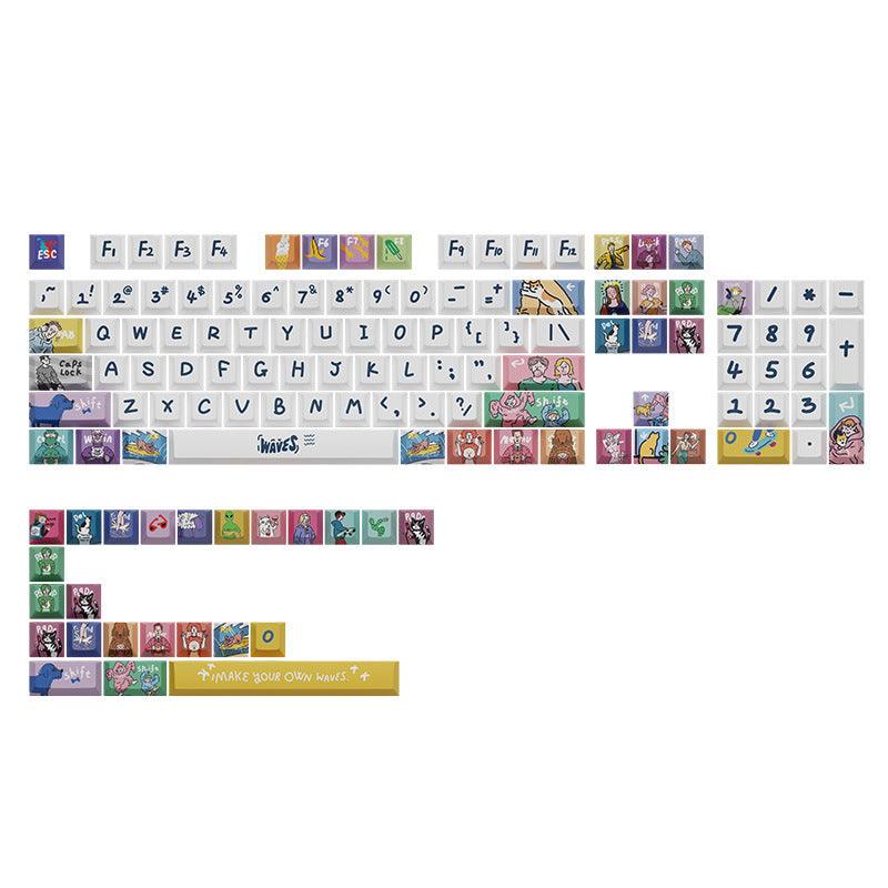 Cherry/XDA-like Profile Dye-Sub PBT Keycap Set - Waves - KeyCapUS