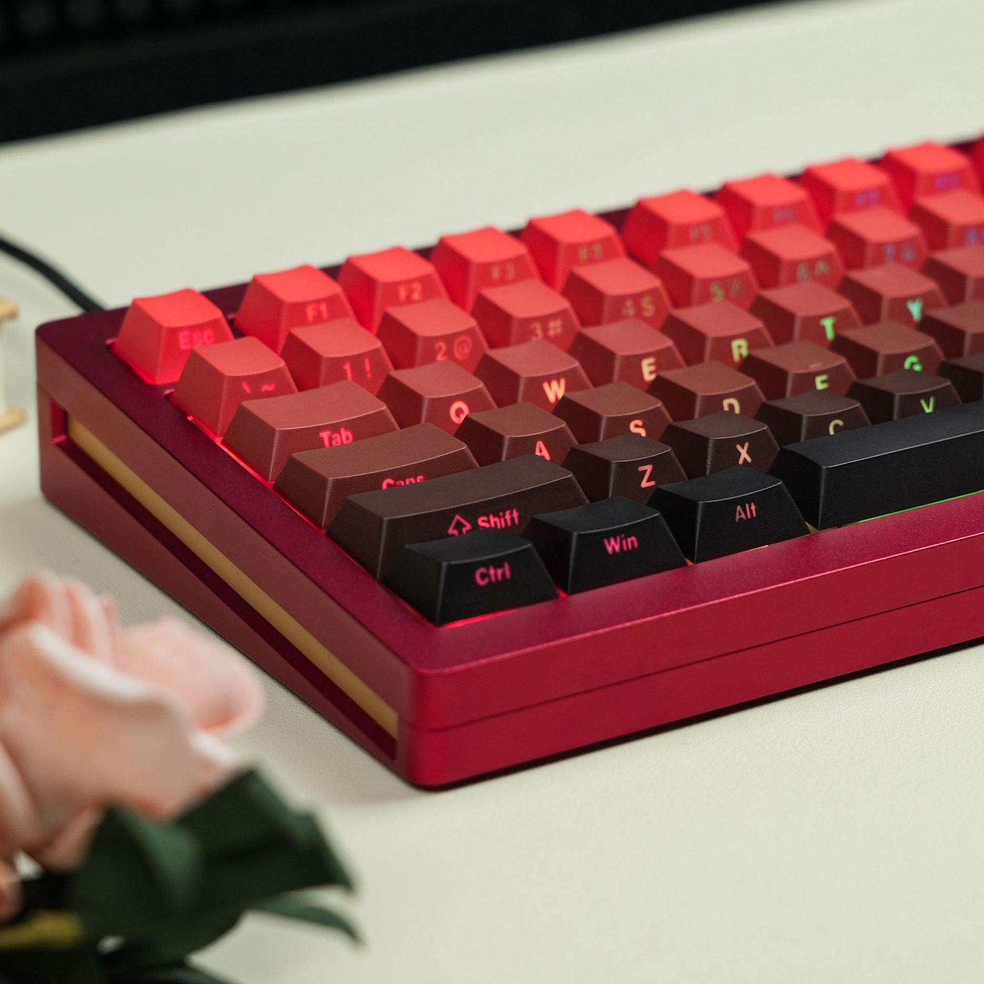 OEM Double-Shot PBT Keycap Set - Red Gradient - KeyCapUS