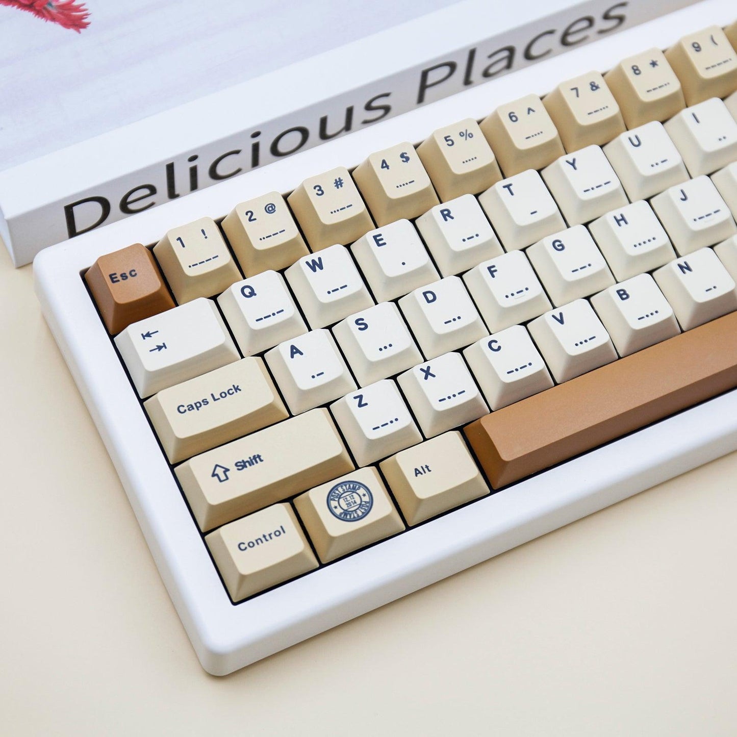 Cherry Profile Dye-Sub PBT Keycap Set - Retro Stamp - KeyCapUS