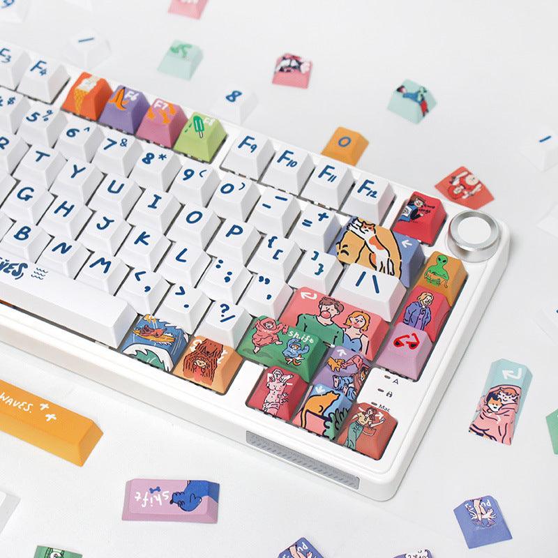 Cherry/XDA-like Profile Dye-Sub PBT Keycap Set - Waves - KeyCapUS