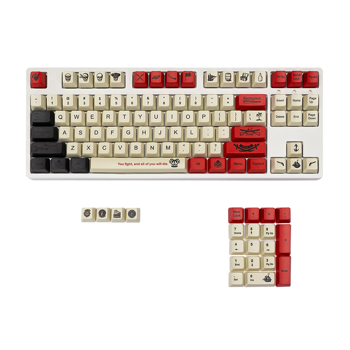 Retro OEM Dye-Sub PBT Keycap Set - Pirates Theme - KeyCapUS