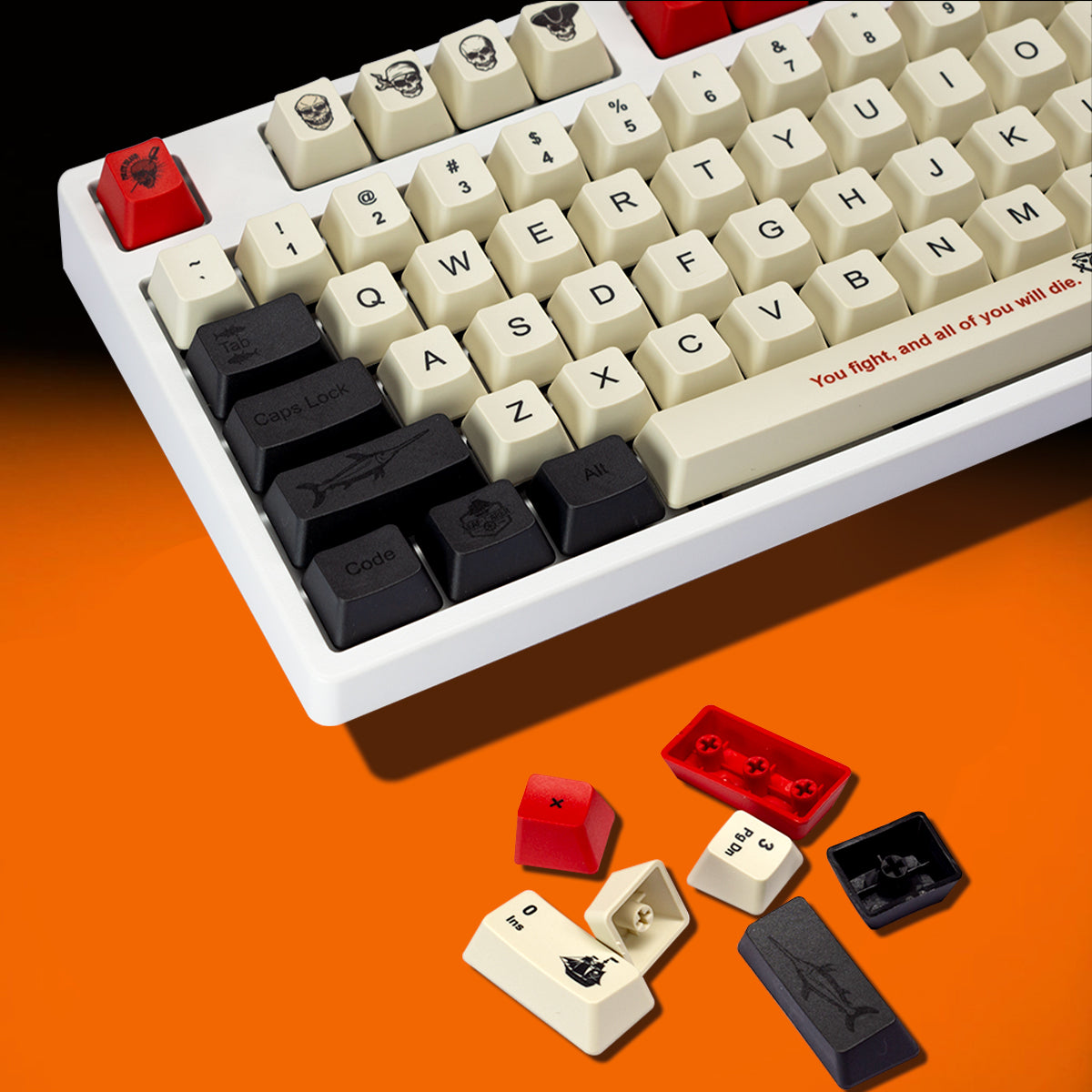 Retro OEM Dye-Sub PBT Keycap Set - Pirates Theme - KeyCapUS