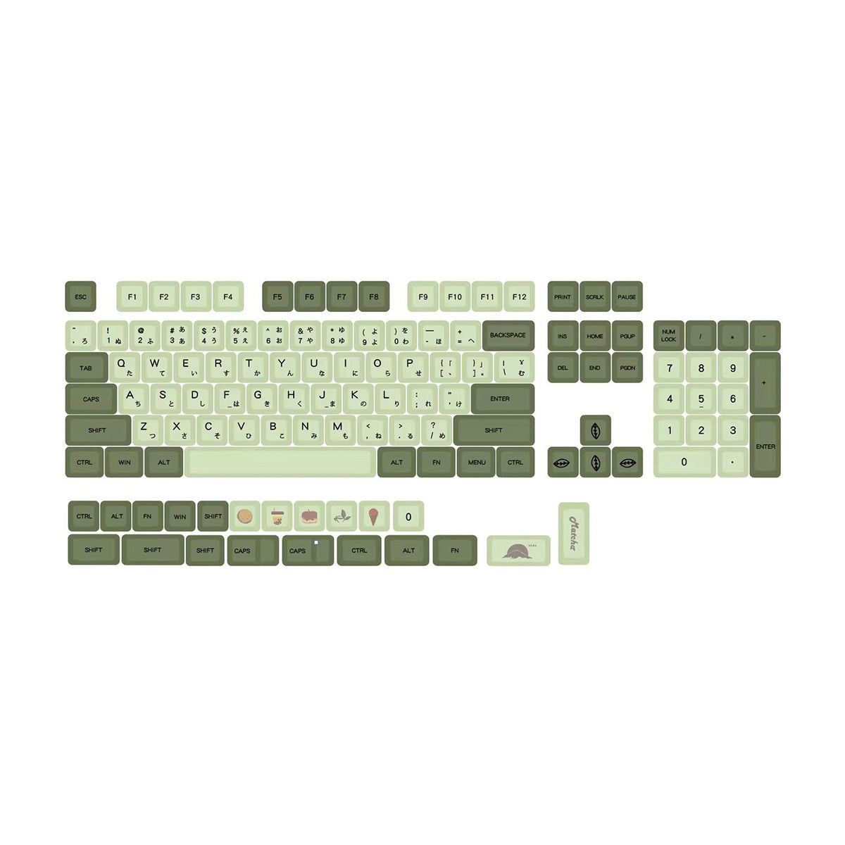 XDA PBT Dye-Sub Keycap Set - Matcha Green - KeyCapUS