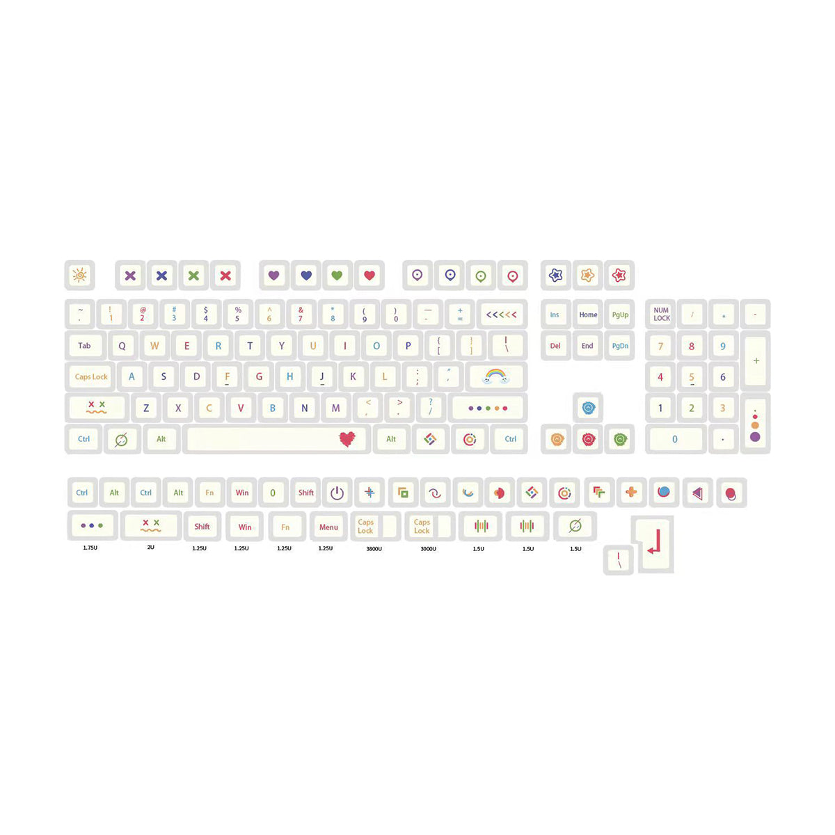 XDA Dye-Sub PBT Keycap Set - Colorful Pen - KeyCapUS