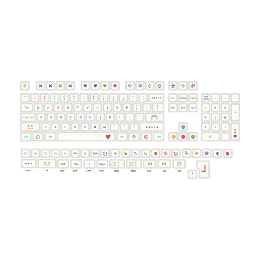 XDA Dye-Sub PBT Keycap Set - Colorful Pen - KeyCapUS