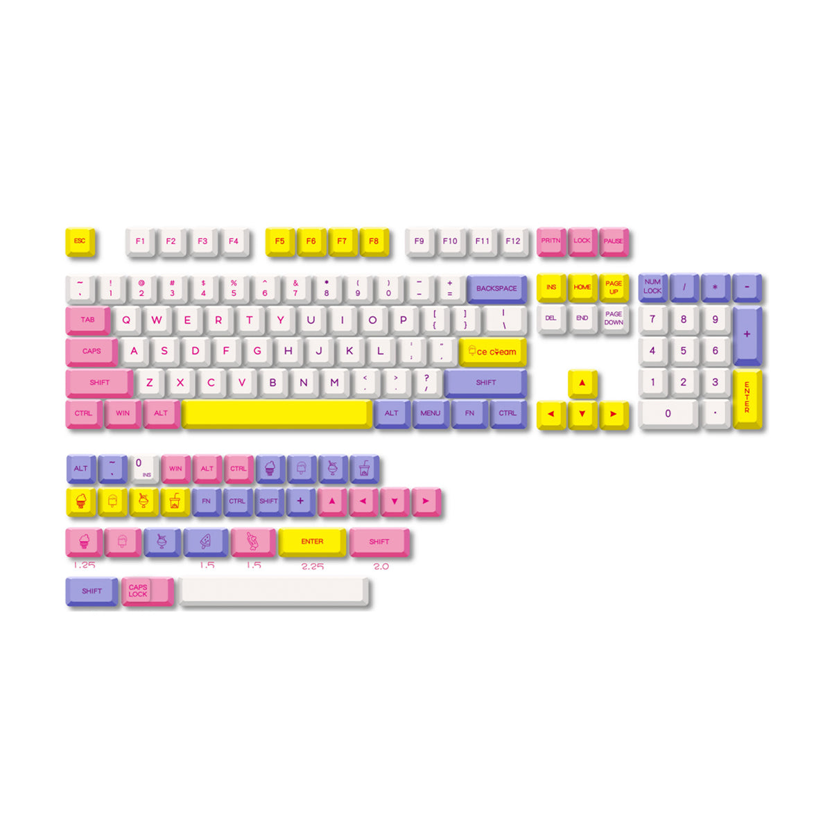 XDA Dye-Sub PBT Keycap Set - Ice Cream - KeyCapUS