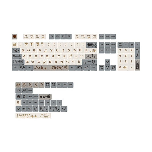 Cute MDA Dye-Sub PBT Keycap Set - Bear Life - KeyCapUS