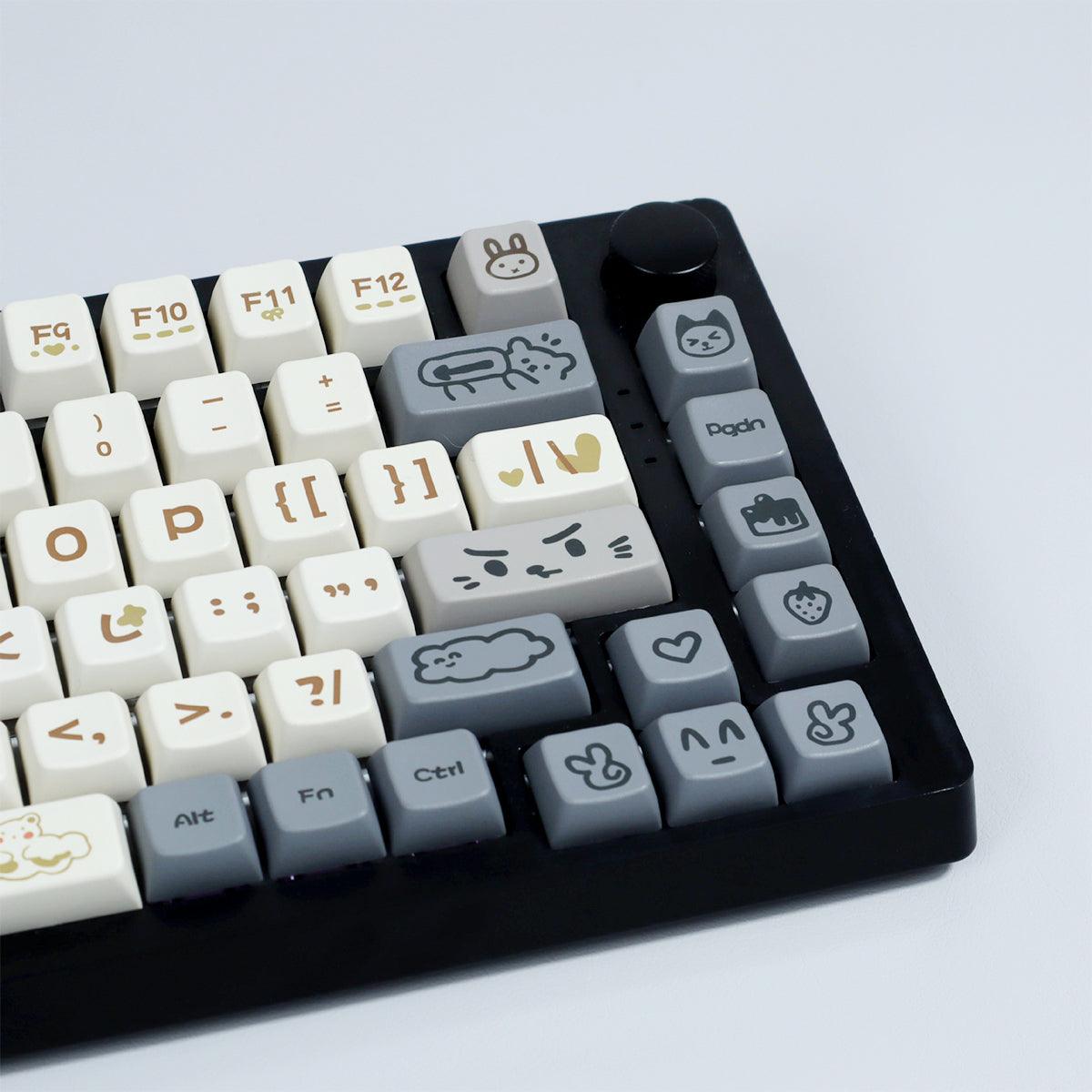 Cute MDA Dye-Sub PBT Keycap Set - Bear Life - KeyCapUS
