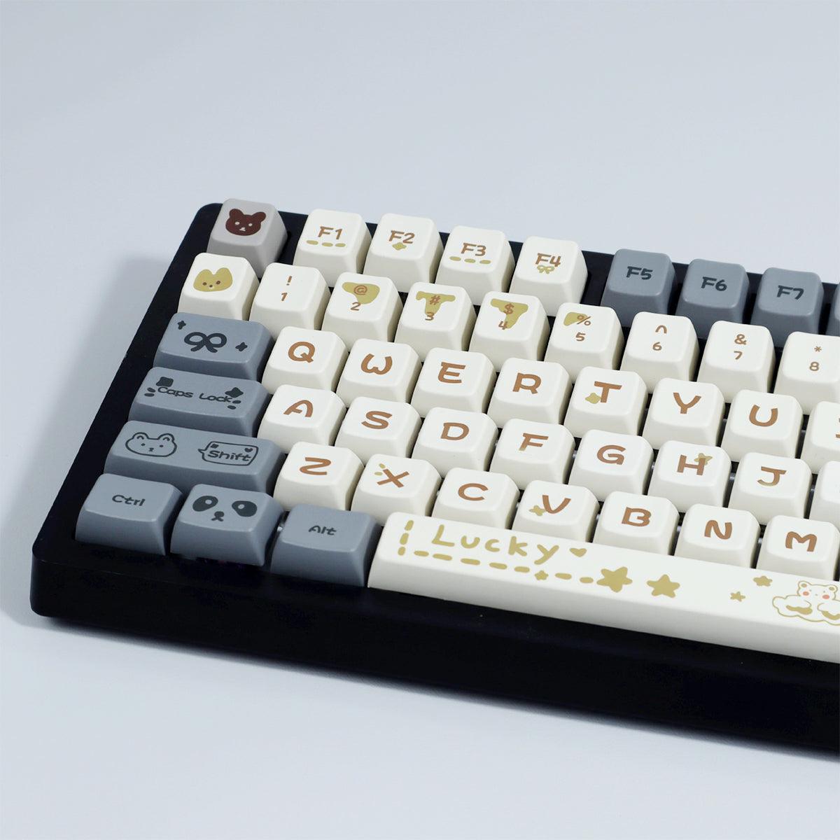 Cute MDA Dye-Sub PBT Keycap Set - Bear Life - KeyCapUS