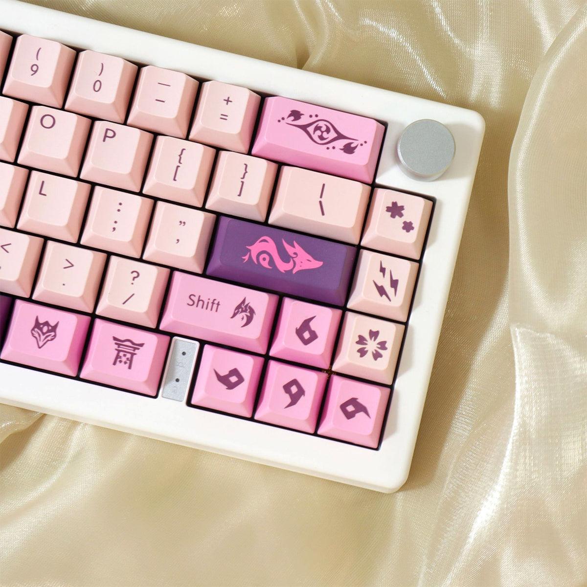 Cute Cherry Dye-Sub PBT Keycap Set - Sacred Sakura - KeyCapUS
