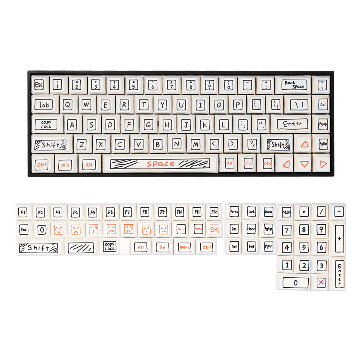 XDA Dye-Sub PBT Graffiti Keycap Set - Doodle - KeyCapUS
