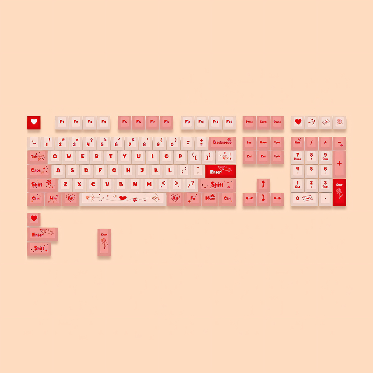 OEM Dye-Sub PBT Keycap Set - Valentine's Day