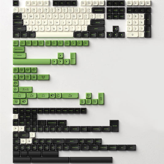 Retro Akko MDA Double-Shot PBT Keycap Set - Panda - KeyCapUS
