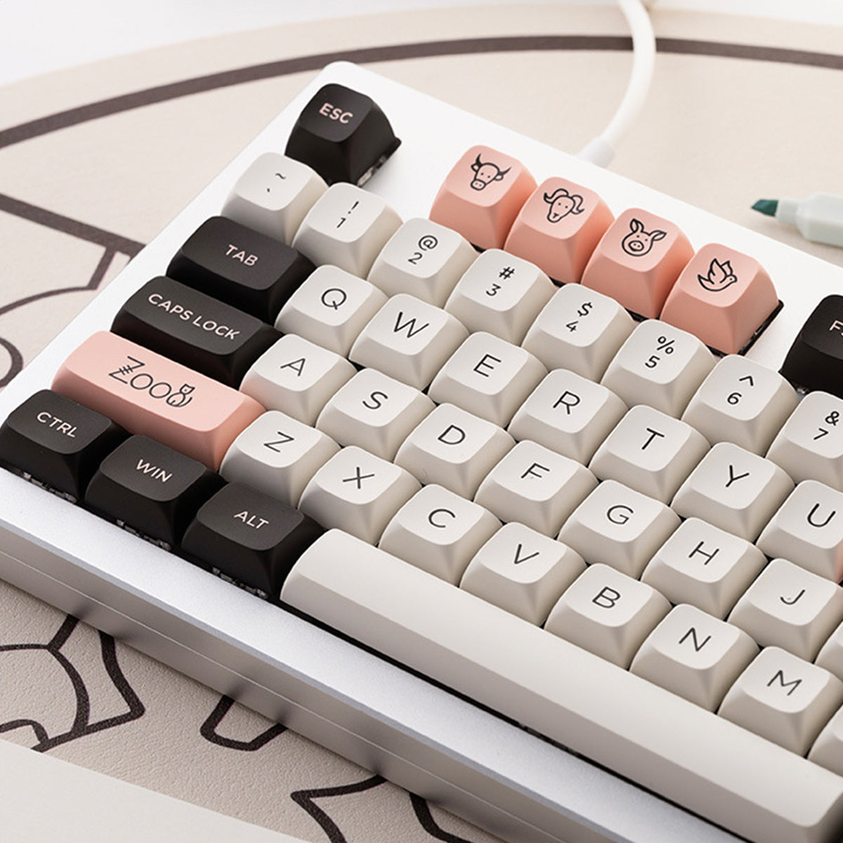 Retro Akko MDA Double-Shot PBT Keycap Set - Olivia - KeyCapUS