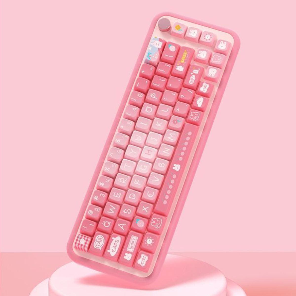 MDA Dye-Sub PBT Keycap Set - Pink Summer Bunny - KeyCapUS