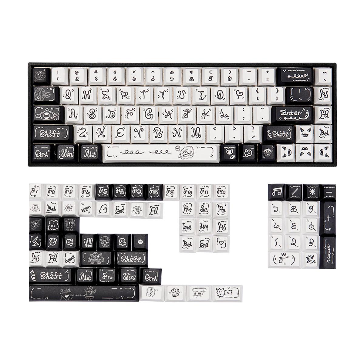 Cherry Profile Dye-Sub PBT Keycap Set - Monster Doodle - KeyCapUS