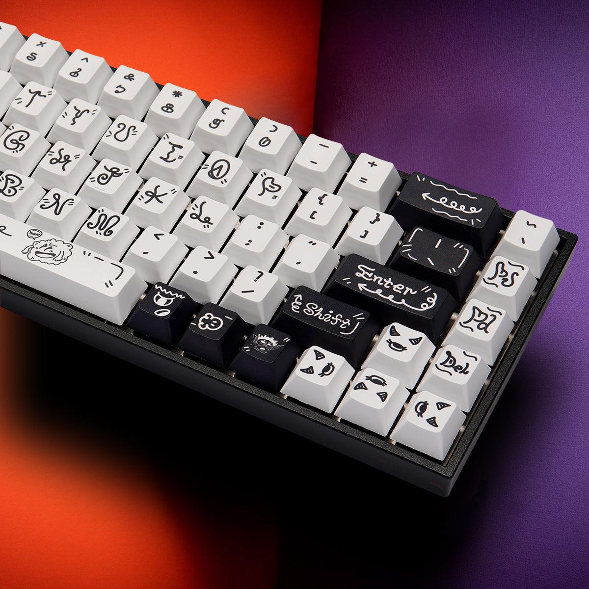 Cherry Profile Dye-Sub PBT Keycap Set - Monster Doodle - KeyCapUS