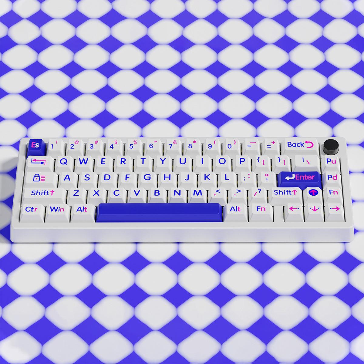 Cherry Profile Double-Shot PBT Keycap Set - Klein Blue Large Characters - KeyCapUS
