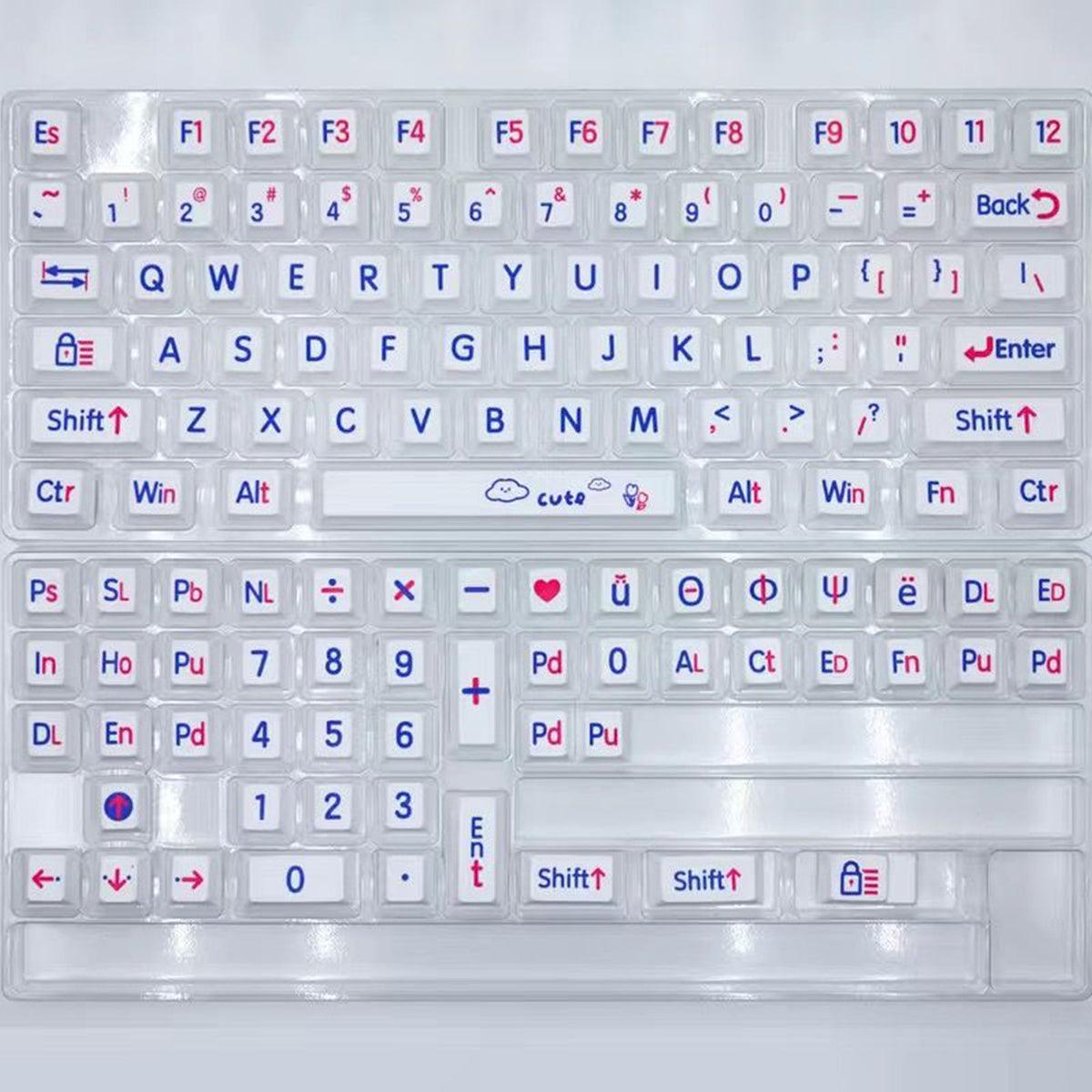 Cherry Profile Double-Shot PBT Keycap Set - Klein Blue Large Characters - KeyCapUS