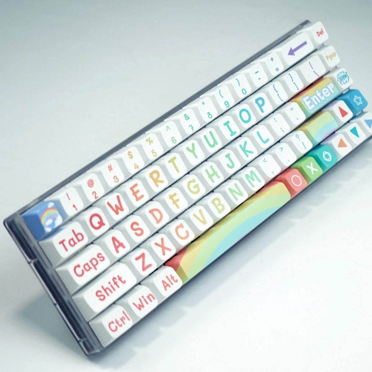 MDA PBT Dye-Sub Keycap Set - Rainbow - KeyCapUS