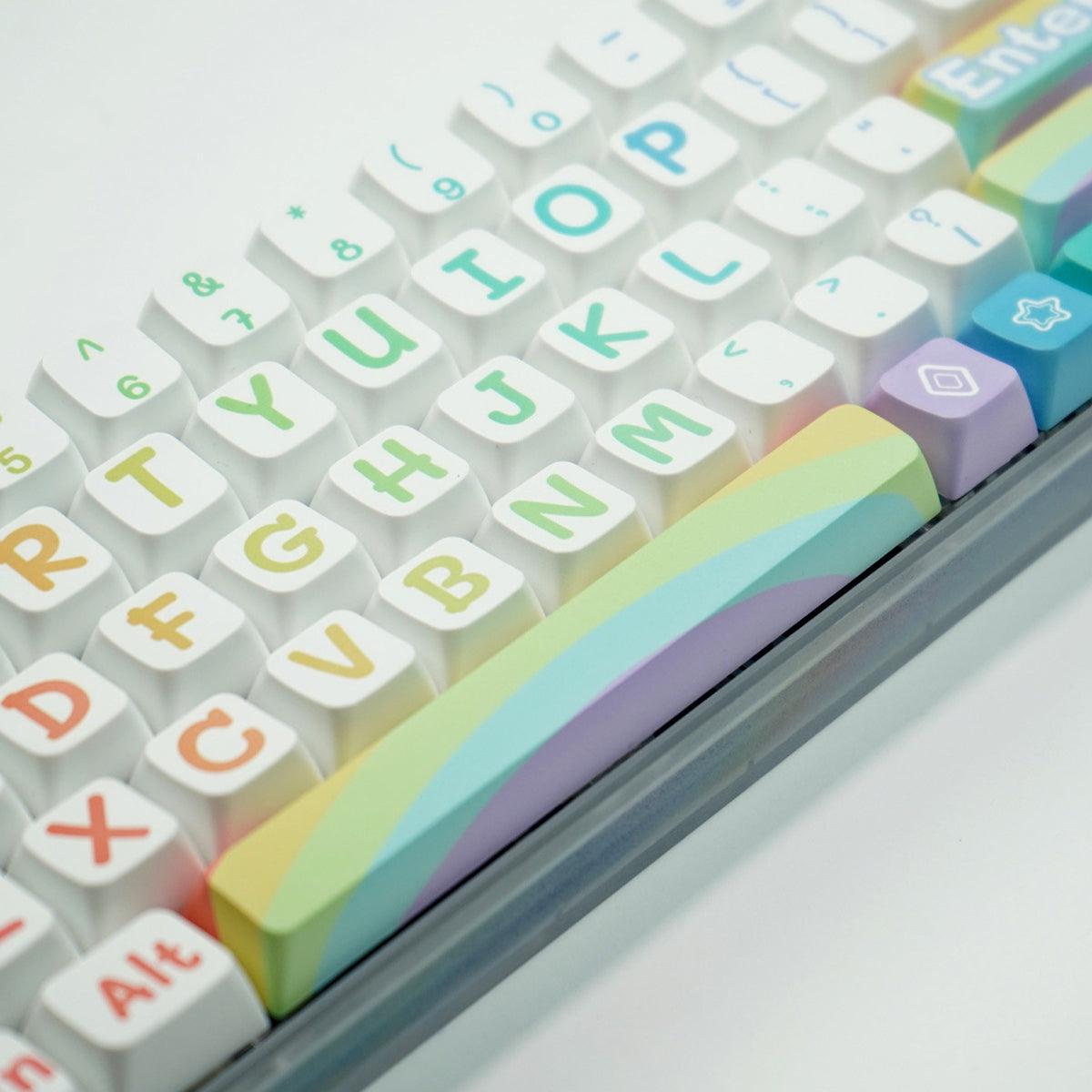MDA PBT Dye-Sub Keycap Set - Rainbow - KeyCapUS