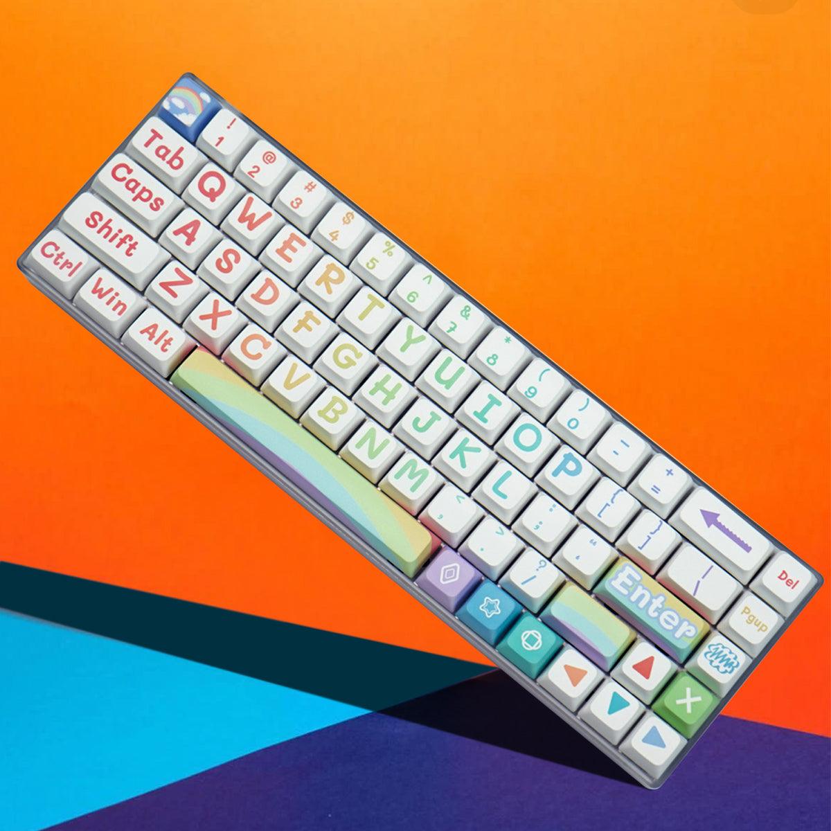 MDA PBT Dye-Sub Keycap Set - Rainbow - KeyCapUS
