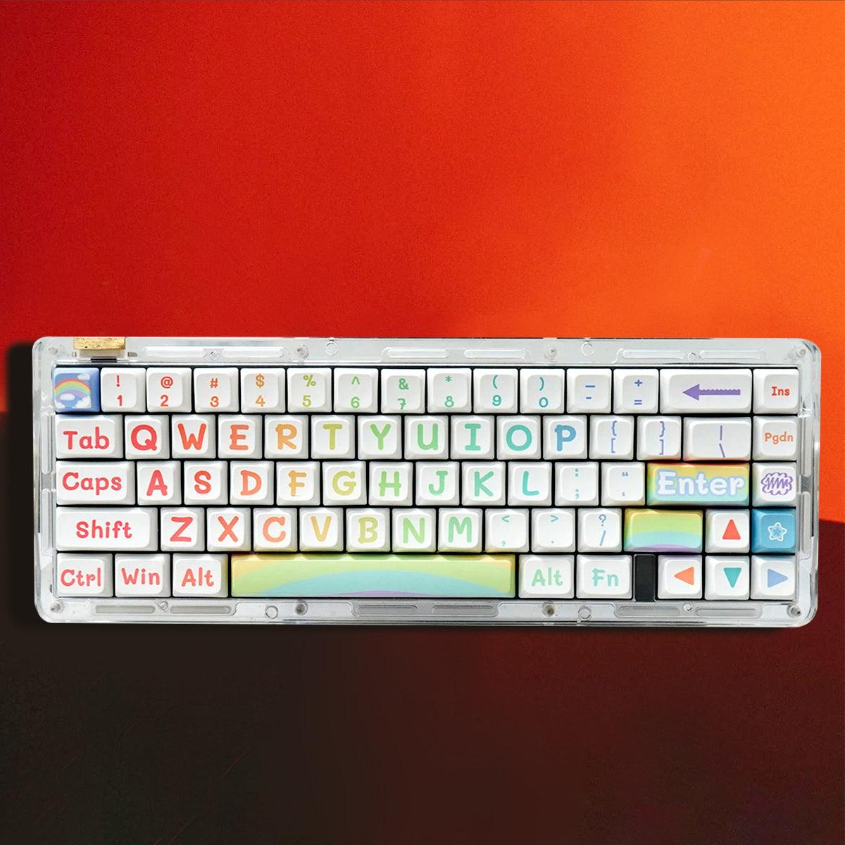 MDA PBT Dye-Sub Keycap Set - Rainbow - KeyCapUS