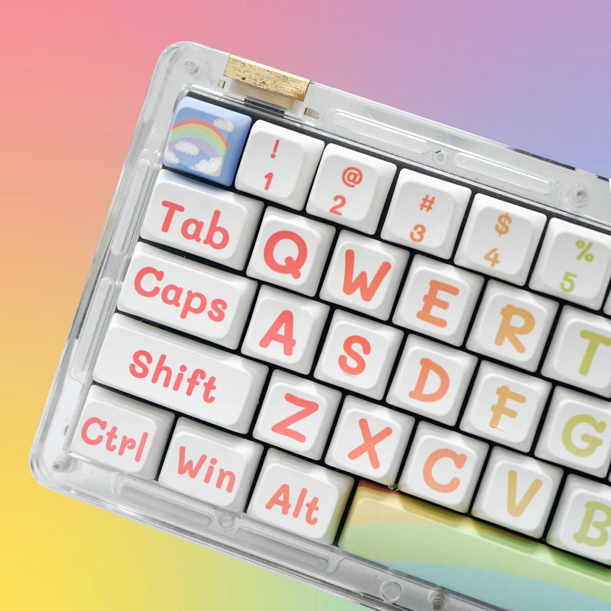MDA PBT Dye-Sub Keycap Set - Rainbow - KeyCapUS