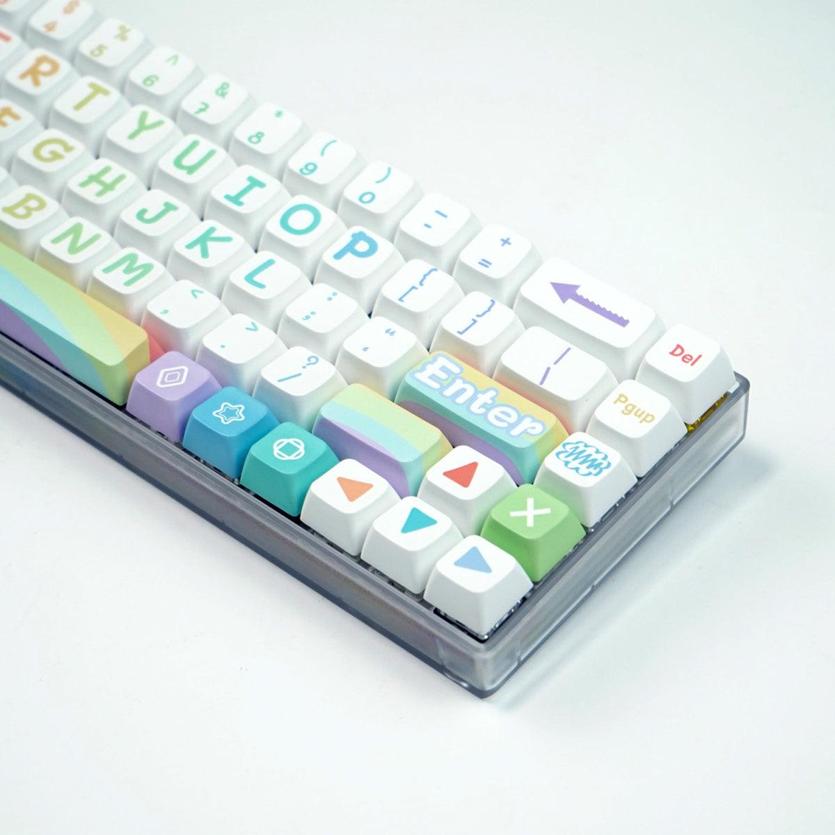 MDA PBT Dye-Sub Keycap Set - Rainbow - KeyCapUS