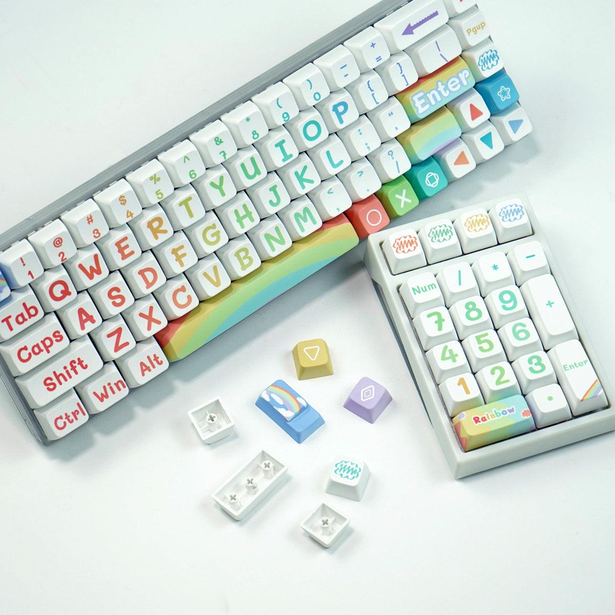 MDA PBT Dye-Sub Keycap Set - Rainbow - KeyCapUS