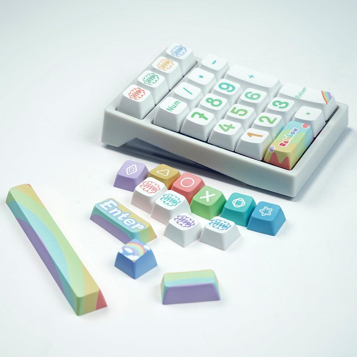 MDA PBT Dye-Sub Keycap Set - Rainbow - KeyCapUS