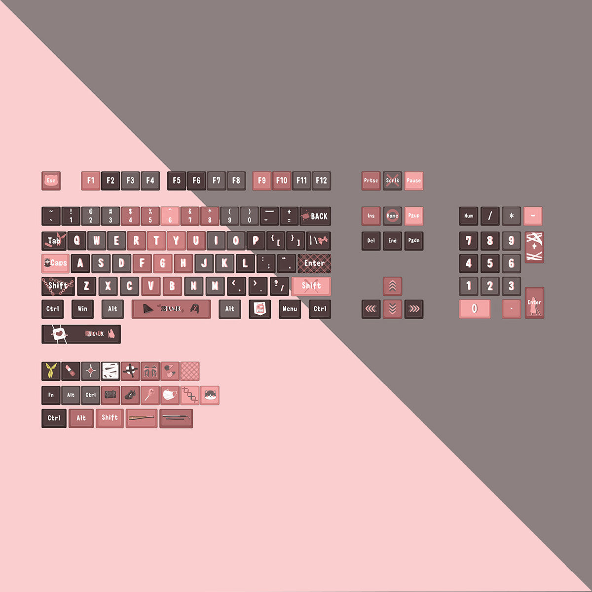XDA Dye-Sub PBT Keycap Set - Villainess Joshi Kousei - KeyCapUS