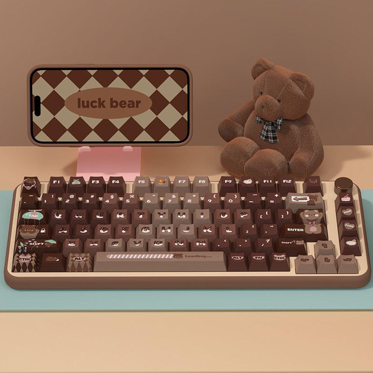 Cherry Profile Dye-Sub PBT Keycap Set - Lucky Bear Brown Gradient - KeyCapUS