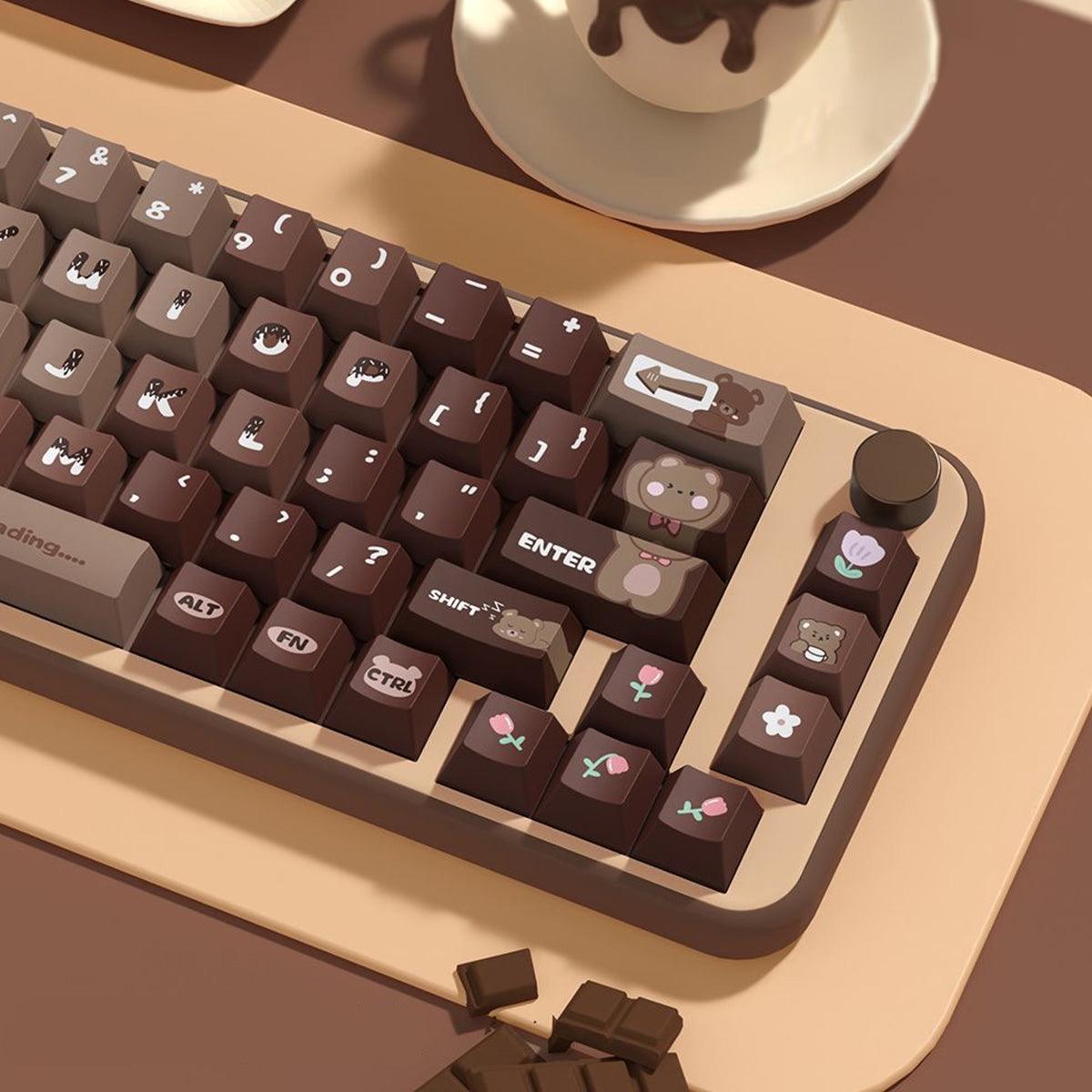 Cherry Profile Dye-Sub PBT Keycap Set - Lucky Bear Brown Gradient - KeyCapUS
