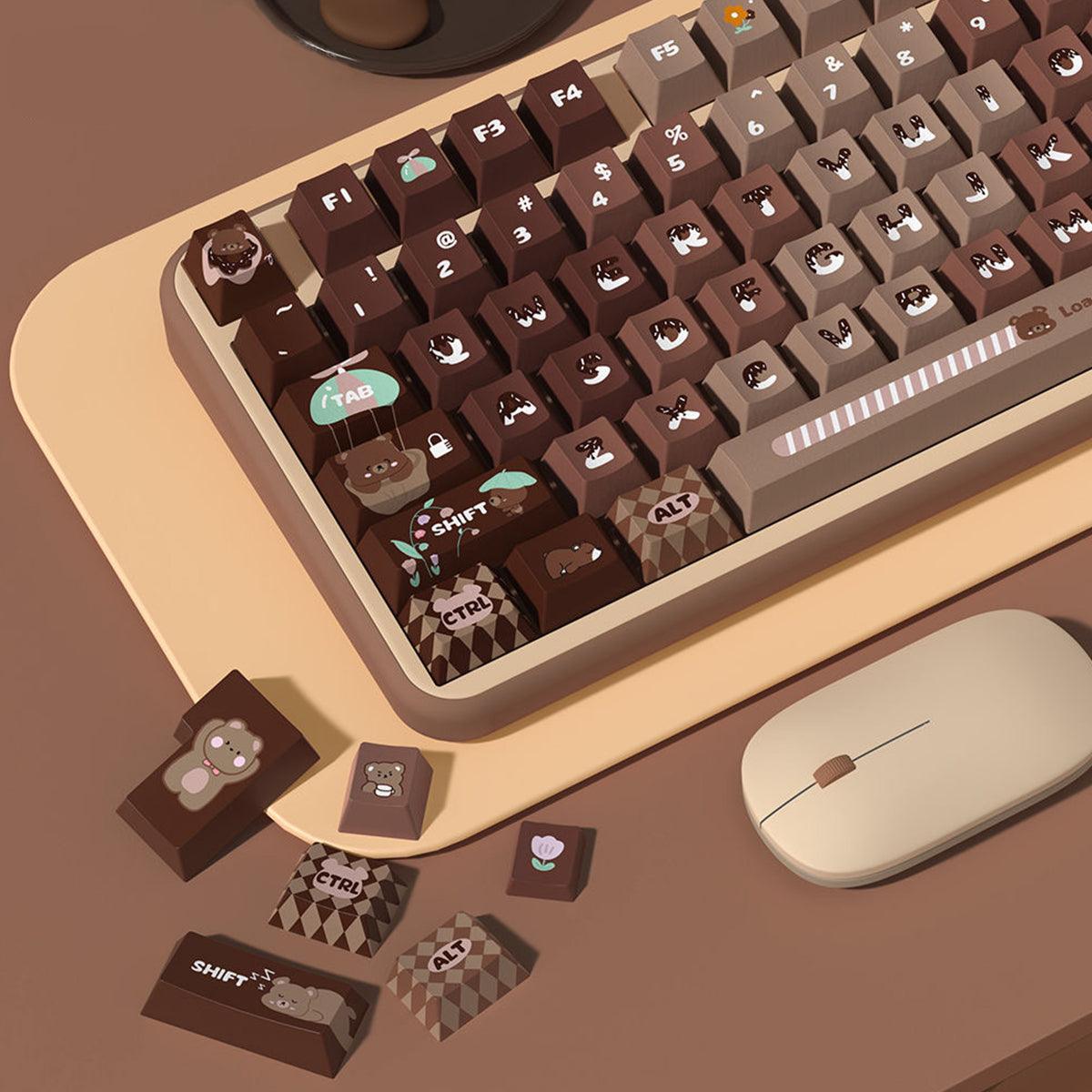 Cherry Profile Dye-Sub PBT Keycap Set - Lucky Bear Brown Gradient - KeyCapUS
