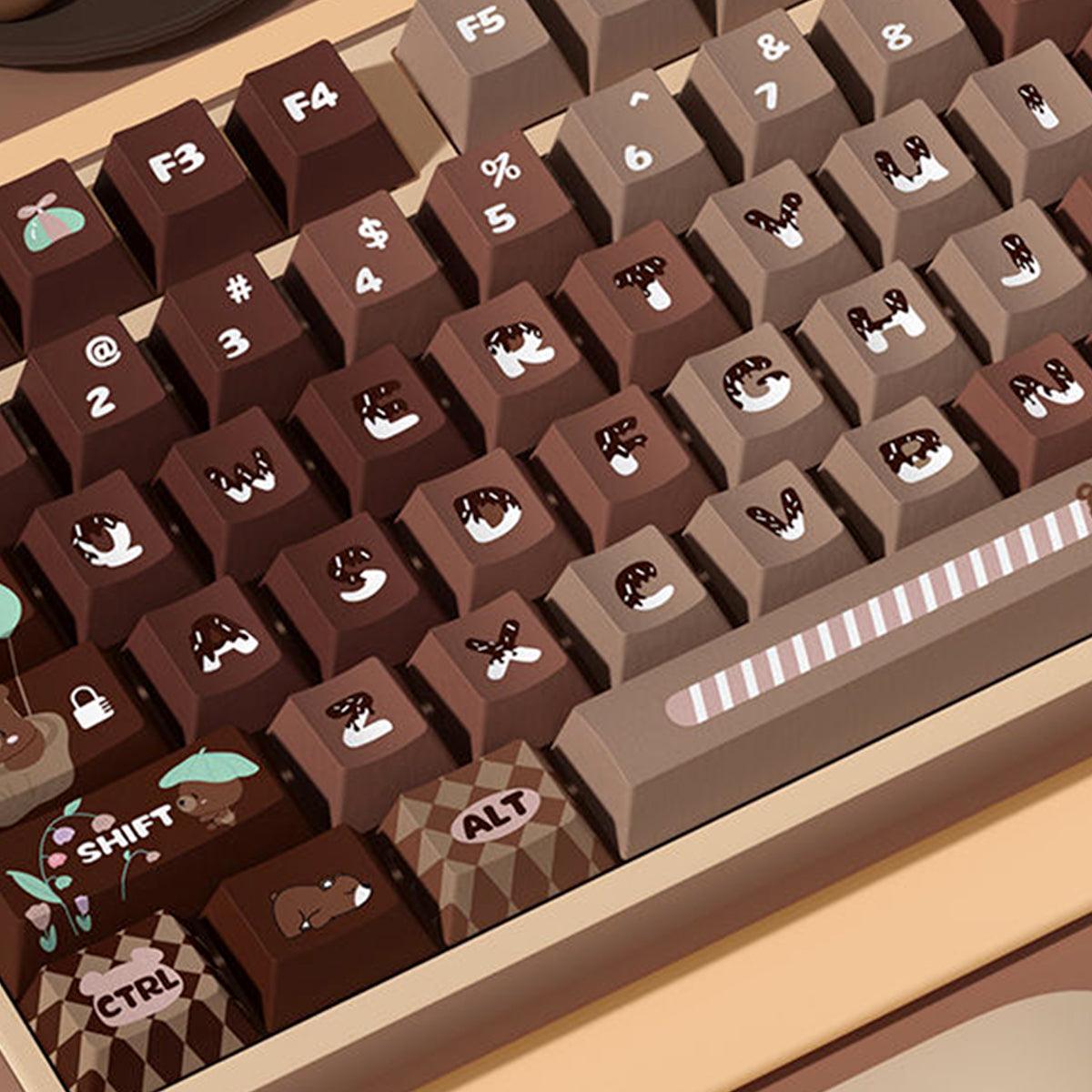 Cherry Profile Dye-Sub PBT Keycap Set - Lucky Bear Brown Gradient - KeyCapUS