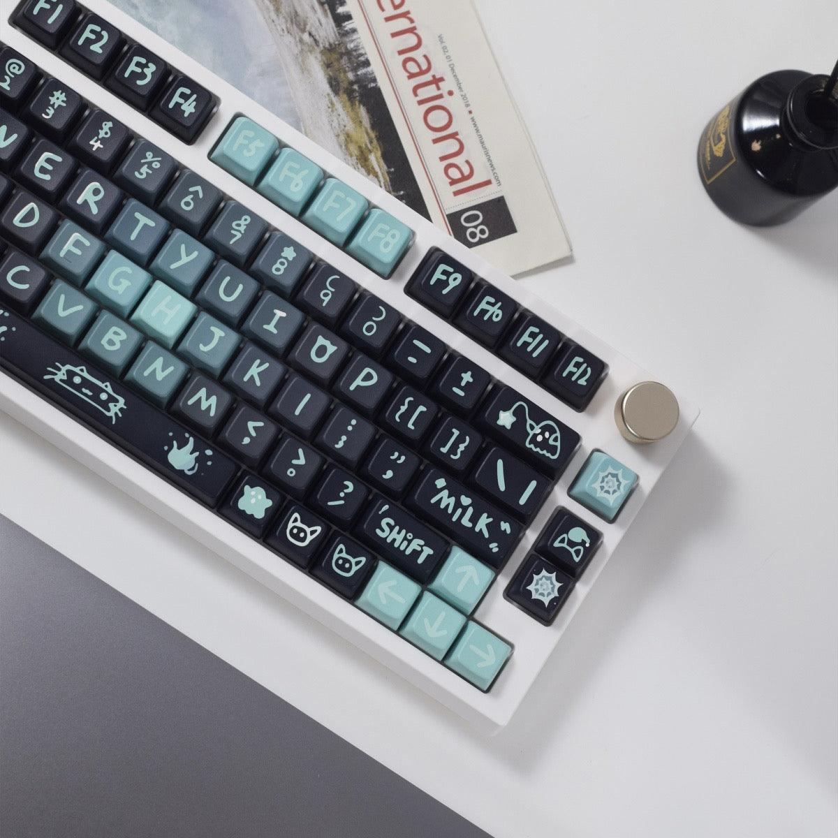 MDA Dye-Sub PBT Keycap Set - Dark Ghost Cat - KeyCapUS