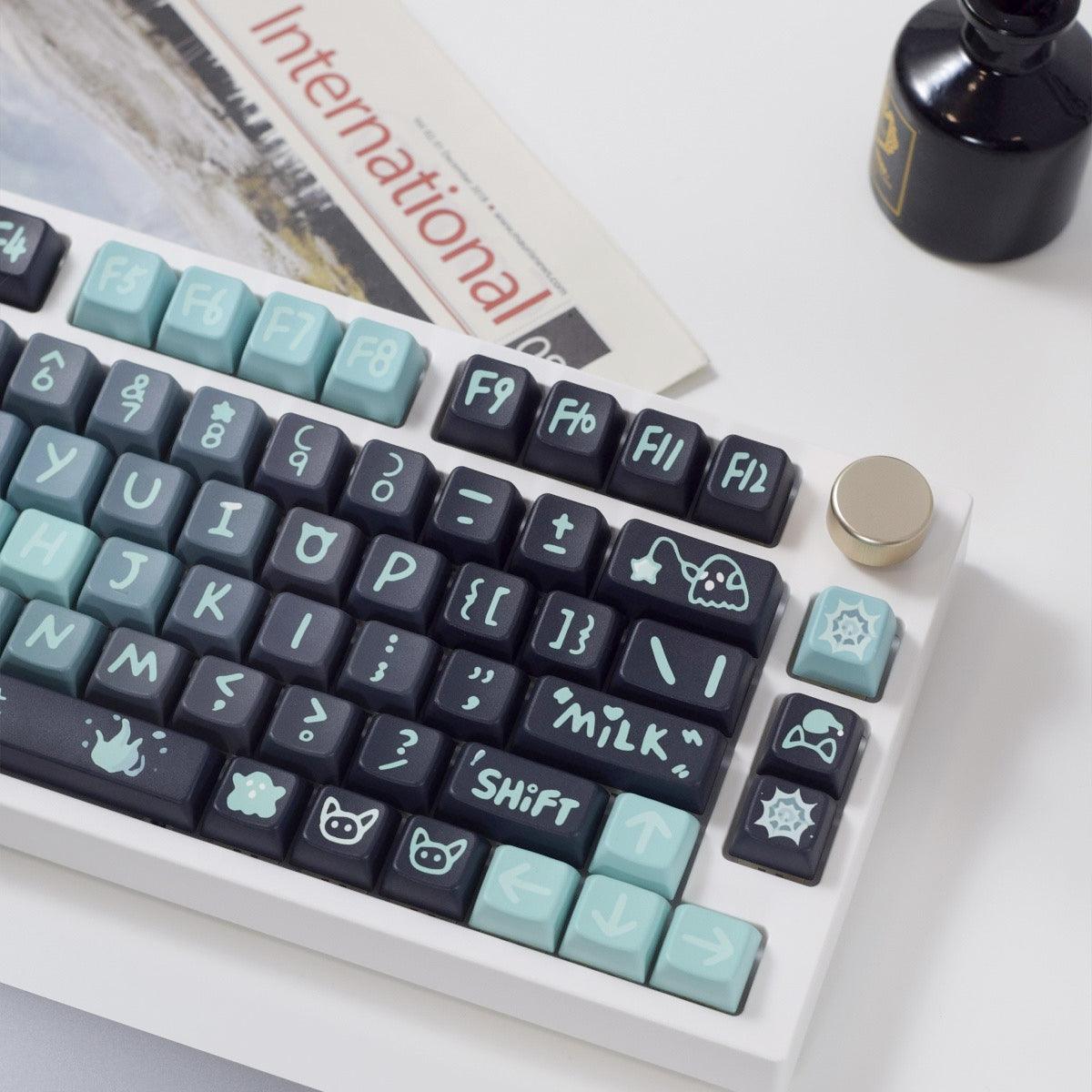 MDA Dye-Sub PBT Keycap Set - Dark Ghost Cat - KeyCapUS