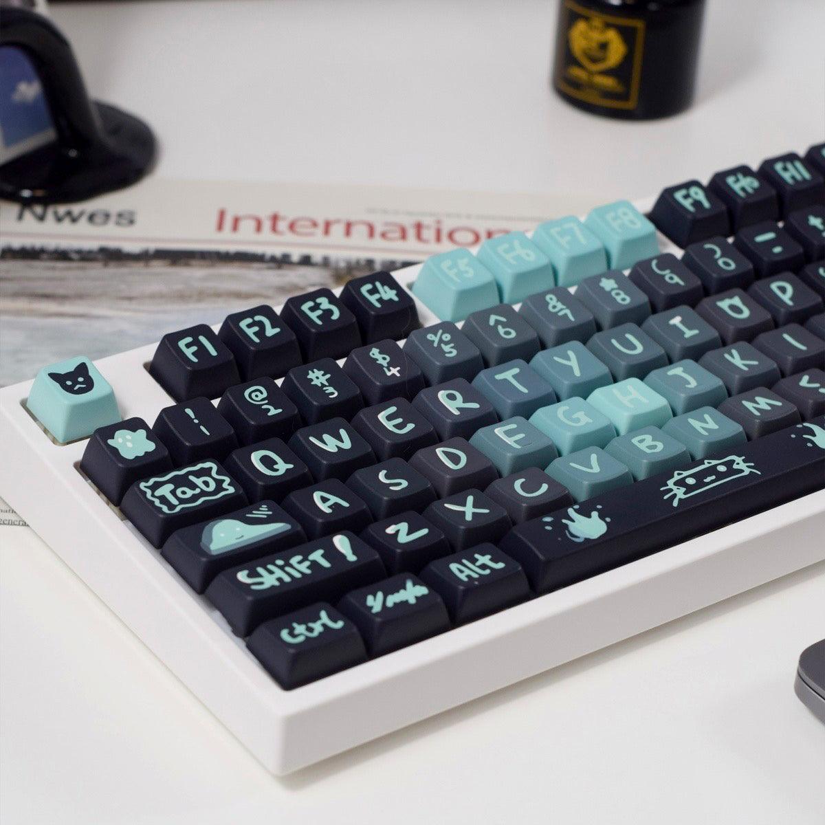 MDA Dye-Sub PBT Keycap Set - Dark Ghost Cat - KeyCapUS