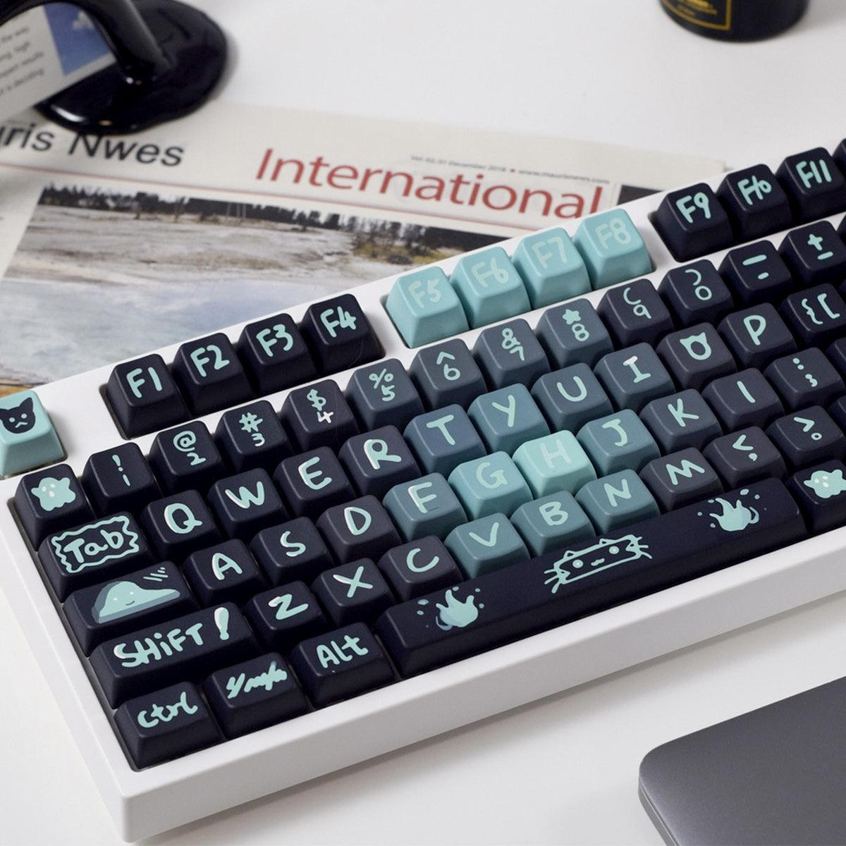 MDA Dye-Sub PBT Keycap Set - Dark Ghost Cat - KeyCapUS