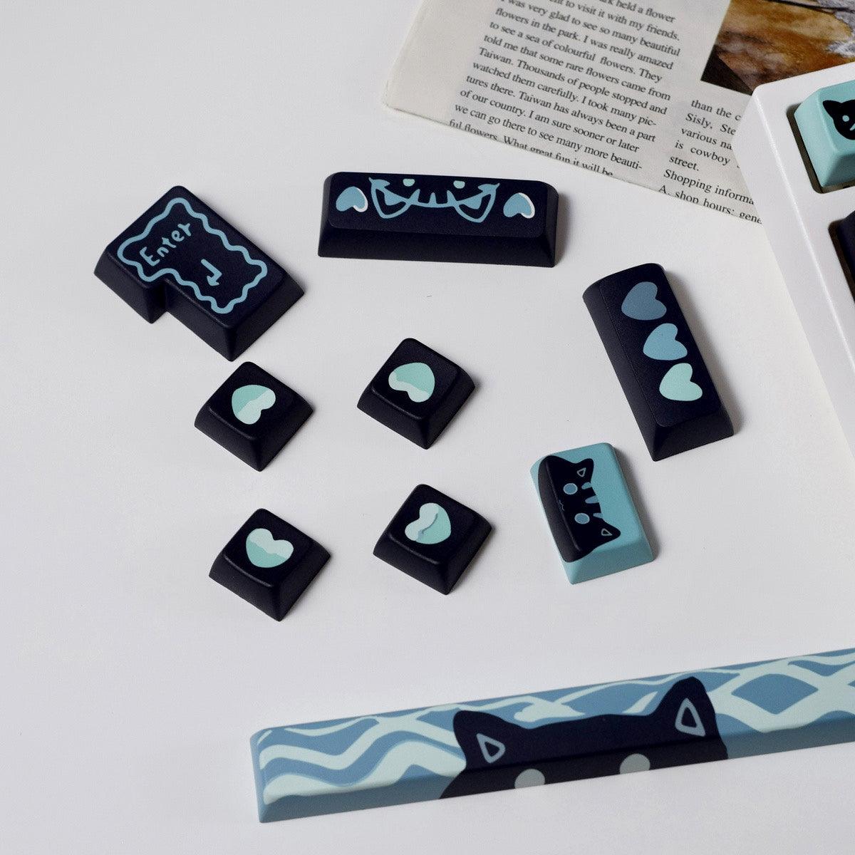 MDA Dye-Sub PBT Keycap Set - Dark Ghost Cat - KeyCapUS